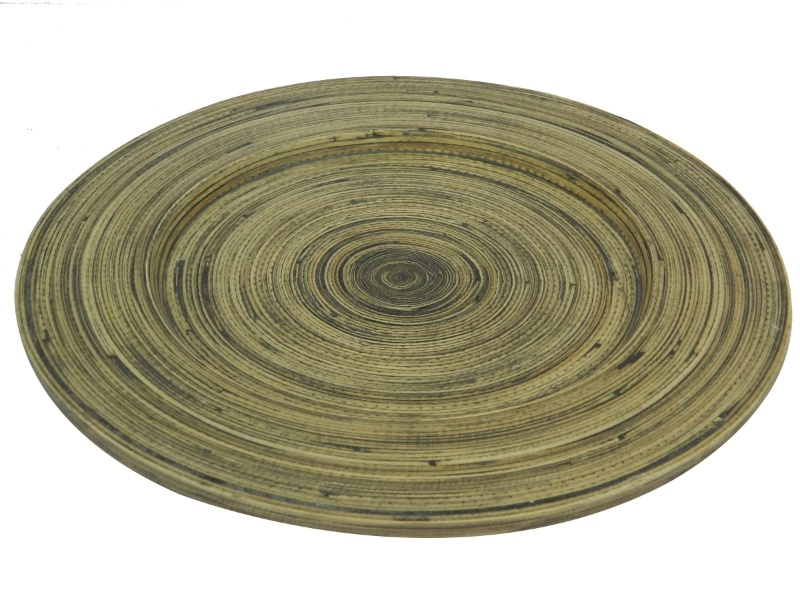Exquisite Spun Bamboo Charger Plate - Antique Black Finish - Sustainable Dining Accent